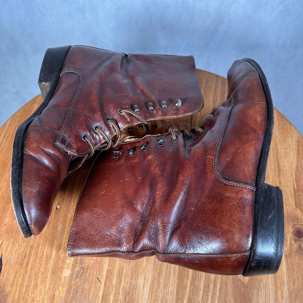 Joan & David vintage Lace Up Boots Women Size 8 Brown Good Leather Victorian - Picture 11 of 14